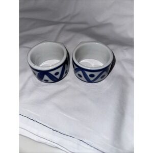 dansk porcelain‎ napkin holders (2) matching excellent condition 2" x 1 1/4"